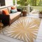 World Rug Gallery Tropical Leaves Nature Inspired Indoor/Outdoor Area Rug 5' x 7' Yellow 4030YELLOW5X7 - alternate 5